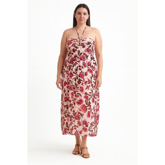 NWOT Sincerely Jules Women’s Floral Halter Neck Boho Maxi Dress Size Medium - Picture 1 of 5